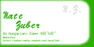 mate zuber business card